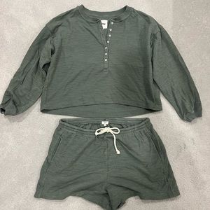 Aerie matching short and semi cropped sweatshirt
